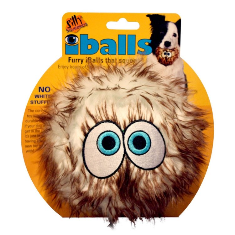 Silly squeakers игрушка-пищалка для собак пушистый мяч с глазами средний (iball medium )