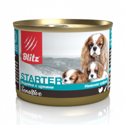 Blitz (Блиц) Starter индейка с цукини, корм конс. полнор. для щенков, беременных и кормящих сук