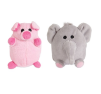 Kitty City Плюшевые игрушки для собак "Поросёнок и слоненок" (MINI 2 PACK ELEPHANT AND PIG TOY) Выводится из ассортимента