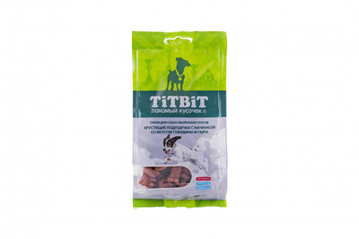 TiTBiT хрустящие подушечки с начинкой со вкусом говядины и сыра для собак маленьких пород