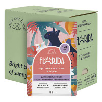 FLORIDA (Флорида)Паучи для взрослых кошек с чувствительным пищеварением: кусочки в соусе, упаковка 12 шт.