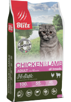 Blitz (Блиц)  ADULT CAT CHICKEN & LAMB  /низкозерновой корм для взр.кошек Курица&Ягненок