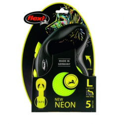 Flexi (Флекси) Рулетка-ремень светоотражающая для собак до 12кг, 3м (New Neon XS Tape 3m yellow)