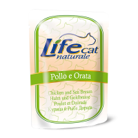 Lifecat (Лайфкет) chicken with sea bream - консервы для кошек курица с дорадо в соусе ПАУЧ