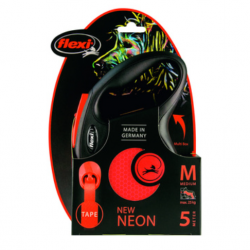 Flexi (Флекси) Рулетка-ремень светоотражающая для собак до 15кг, 5м (New Neon S Tape 5m)