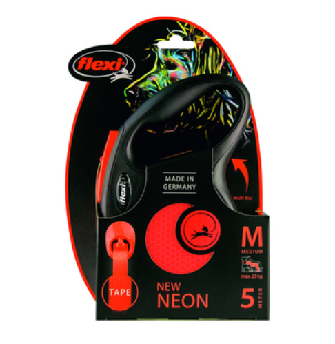 Flexi (Флекси) Рулетка-ремень светоотражающая для собак до 15кг, 5м (New Neon S Tape 5m)