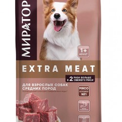 Мираторг EXTRA MEAT с говядиной Black Angus для собак средних пород с 1 года