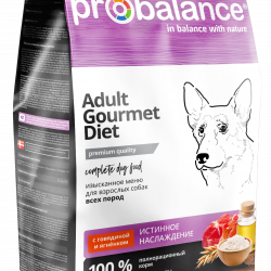 Probalance (Пробаланс) Сухой корм для взрослых собак всех пород, с говядиной и ягненком, изысканное меню
