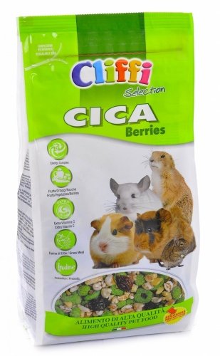 Cliffi (италия) корм для морских свинок, шиншилл, дегу и луговых собачек (cica berries selection)