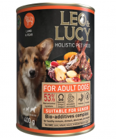 LEO&LUCY (ЛеоЭндЛаки) консервы  холистик 400 гр.- паштет для собак всех пород, подходит пожилым, 400 г., упаковка 20 шт.