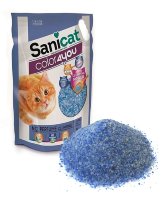 Sanicat color4you blue силикагелевый наполнитель , комкующийся, без аромат