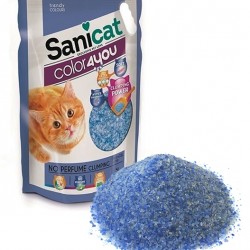 Sanicat color4you blue силикагелевый наполнитель , комкующийся, без аромат