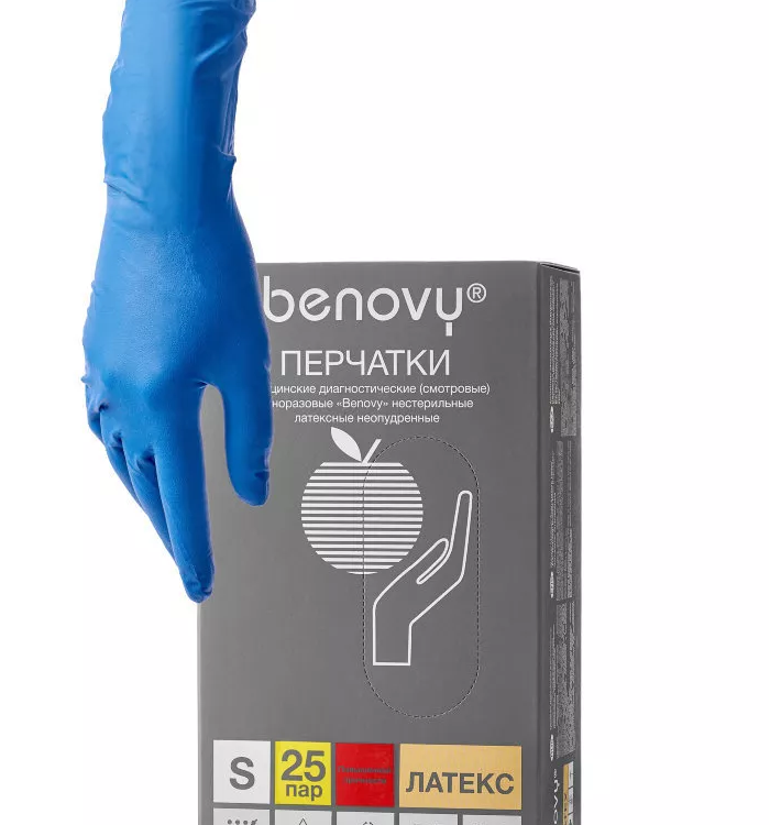 Benovy (Бенови) High Risk Перчатки латексные нестирильные неопудренные, 50шт.