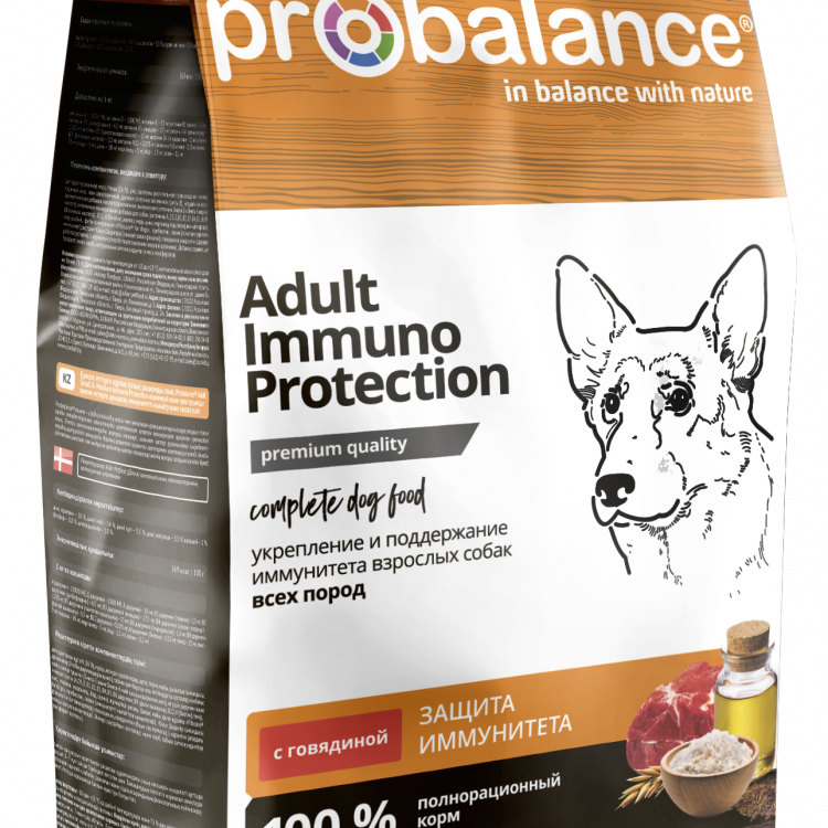 Probalance (Пробаланс) Сухой корм для взрослых собак всех пород, укрепление и поддержание иммунитета, с говядиной