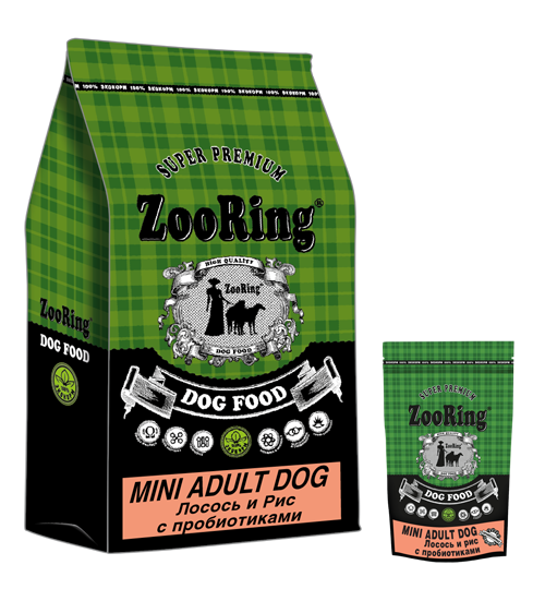 ZooRing (Зооринг) Mini Adult Dog лосось и рис с пробиотиками