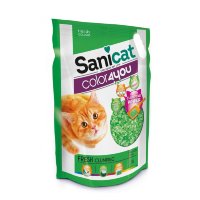 Sanicat color4you green силикагелевый наполнитель , комкующийся, fresh