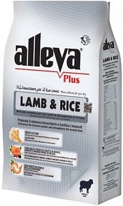 Alleva (Алева) plus gluten free lamb&rice Полнорационный корм без глютена для собак Ягненок с Рисом