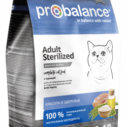 Probalance (Пробаланс) Сухой корм для кастрированных котов и стерилизованных кошек, с курицей