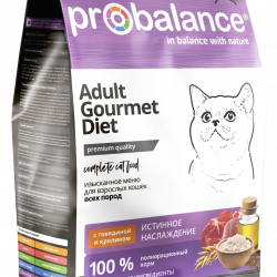 Probalance (Пробаланс) Сухой корм для кошек с говядиной и кроликом, истинное удовольствие