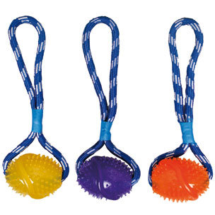 Flamingo игрушка  для собак футбольный мяч на веревке, резина