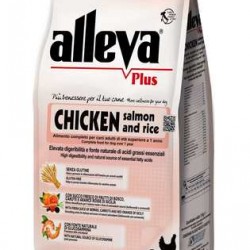 Alleva (Алева) plus gluten free chicken, salmon&rice Полнорационный корм без глютена для собак Курица с Лососем и Рисом