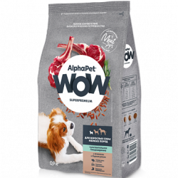 ALPHAPET (Альфапет) WOW SUPERPREMIUM  сухой корм для взрослых собак мелких пород с чувствительным пищеварением с ягненком и бурым рисом