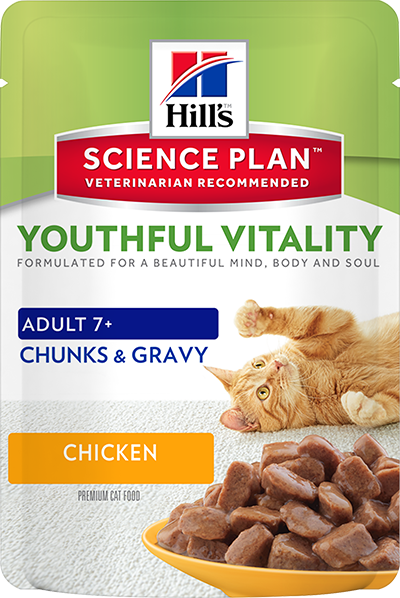 Hill`s (Хилс) Паучи для пожилых кошек с курицей (Youthful Vitality)