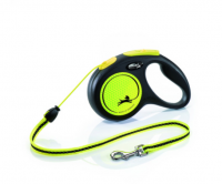 Flexi (Флекси) Рулетка-трос светоотражающая для собак до 20кг, 5м(New Neon M Cord 5m yellow)