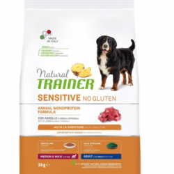 Natural Trainer (Натурал Тренер) Сухой корм для взрослых собак средних и крупных пород без глютена с ягненком