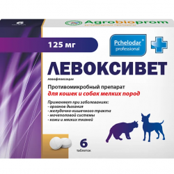 Пчелодар Левоксивет таблетки для кошек и собак мелких пород 125мг №6