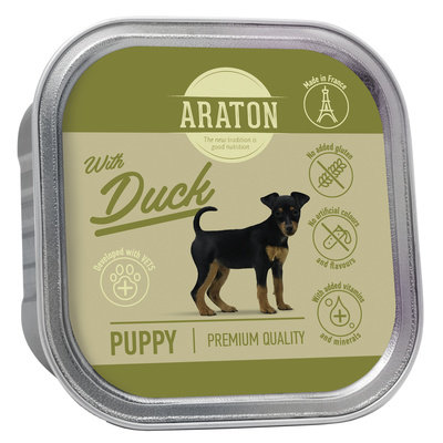 ARATON (Аратон) Puppy canned pet food with duck Безглютеновые консервы для щенков с уткой