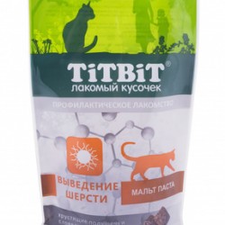 TiTBiT (Титбит) Хрустящие подушечки для кошек с говядиной для выведения шерсти 15421