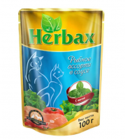 Herbax (Хербакс) консервы 100г для кошек (дой-пак) упаковка 24 шт.