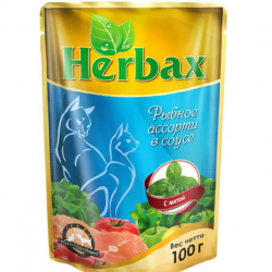 Herbax (Хербакс) консервы 100г для кошек (дой-пак) упаковка 24 шт.