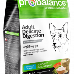 Probalance (Пробаланс) Сухой корм для собак всех пород, профилактика нарушений пищеварения, с лососем и рисом
